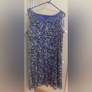 Perceptions New York Size XL Sleeveless Dress Purple Floral